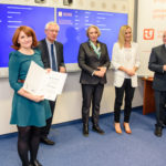 od lewej: Sylwia Czubkowska, Włodzimierz Marciński, Marzena Śliz (Huawei Polska) , Ewa Krupa (Fundacja ORANGE)